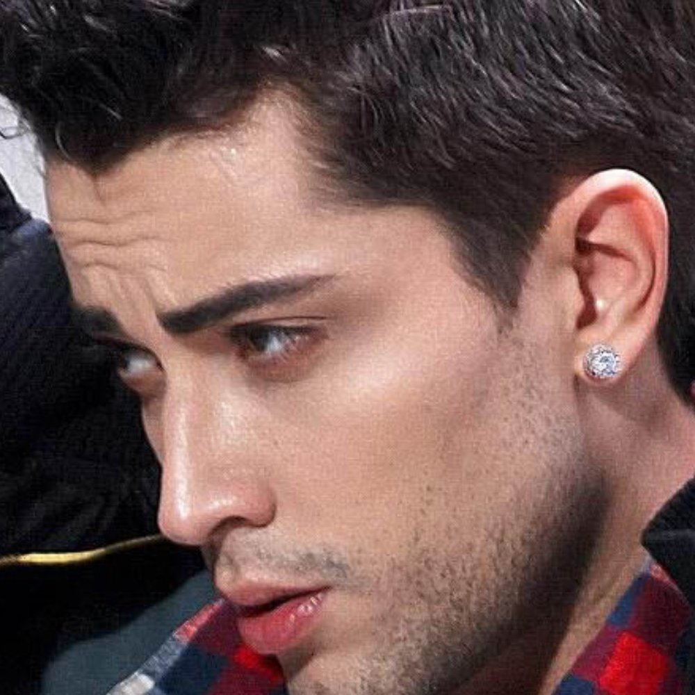 MEN'S LUXURY FASHION EARRINGS .925 SILVER POLISHED
